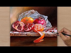 Easy Way to Paint realistic Fruits/ Relaxing Acrylic Painting/ STEP BY STEP #5