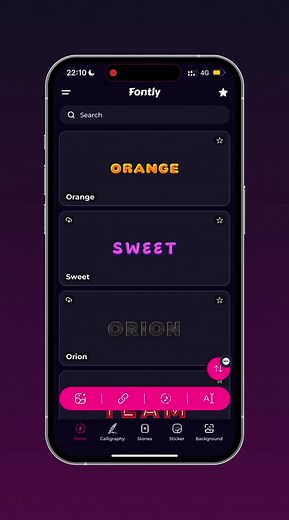 New fresh fonts for summer 2023. Orange 🍊🧡🍊Check new fonts and stickers in Fontly app #fontlyapp
