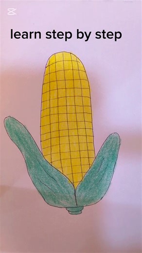 Amazing corn 🌽 drawing. Step by step Drawing.#corn #drawing #drawingtutorial #easydrawing #shorts