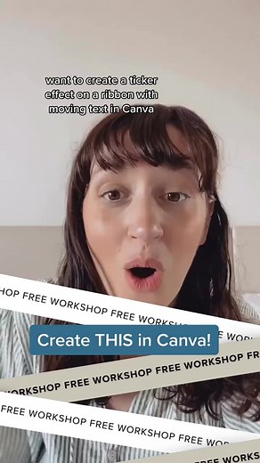 Create Ribbon Ticker Moving Text Effect in Canva