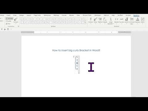 How to insert big curly bracket in word