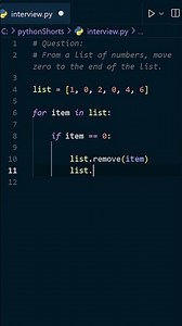 Python Interview Trap: Moving Zeros to End… But There’s a Catch 😱🐍 #coding #interviewprep #python