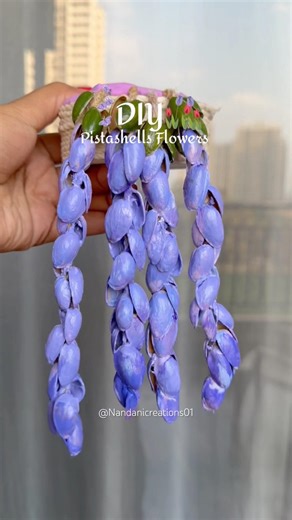 Learn how to make beautiful DIY flowers using pistachio shells! 🌸#youtubeshorts #diy #viral