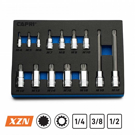 Master XZN Triple Square Spline Bit Socket Set, 14-Piece