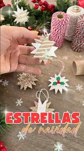⭐ Easy Craft: Christmas Stars with Toilet Paper Rolls 🧑🏻‍🎄 Recycled Decoration