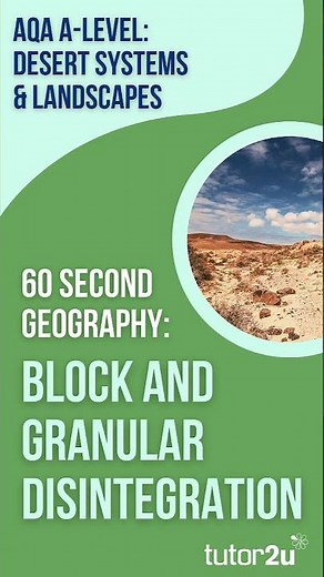 60 Second Geography | AQA A-Level Geography | Block and Granular Disintegration (Desert Systems 24)