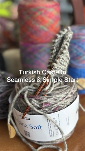 VEYARNS on Instagram: "✨ Today I’m sharing one of my favorite techniques — the Turkish cast-on. It’s simple, elegant, and gives you a perfectly seamless start. All you need is your yarn and circular needles — just wrap, knit, and go! I often use this method when starting toe-up socks, hats, or any project that begins in the round. Try it out — you’ll love how smooth and elastic the edge looks! 🧶💫 #turkishcaston #knittingtutorial #knittinglove #sockknitting #knittingtips #knitspir