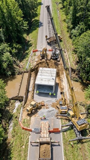 Reinforced Concrete Box Culvert Installation | Road Collapse Repair #shorts