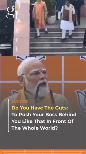 Grey Insights on Instagram: "Prime Minister Narendra Modi had recently drawn attention after referring to BJP leader Nitin Nabin as his “boss,” a remark widely seen as a light-hearted comment reflecting party discipline and internal respect. The statement quickly went viral and was discussed across political and social media platforms. In a separate incident, a video from a public interaction has now surfaced online. In the clip, Nitin Nabin is seen walking ahead of Modi, after which the Prime M