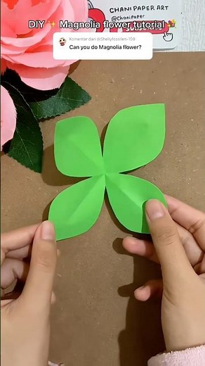 DIY magnolia paper flower tutorial 🌸 How to make magnolia flower 💐🤍✨ #diy #diycrafts #diyflower