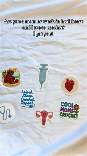 Check out these stickers now available on my Etsy account💙 Link below- https://wavesandthreadsus.etsy.com #crochet, #handmade #nurselife #fyp #momlife