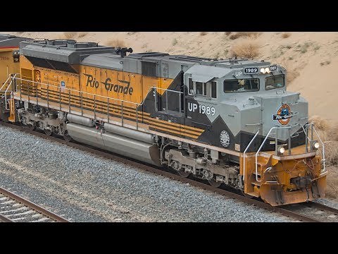 4K - Union Pacific's Rio Grande Heritage Unit #1989 in Southern California: February 2018