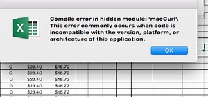 Microsoft Visual Basic Compile Error In Hidden Module Mac Excel