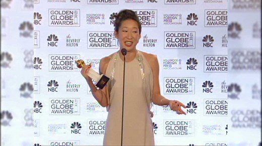 Happy 50th birthday to two-time Golden Globe winner Sandra Oh! The first Asian-American host of the Golden Globes and the extremely talented and history-breaking actress of Grey's Anatomy and @Killing Eve continues to impress and amaze. Sandra will undoubtedly continue to add accolades and accomplishments to her already stunning career. We're excited to see what lies ahead. Learn more: https://www.goldenglobes.com/articles/sandra-oh-trailblazer-turns-50 | Golden Globes