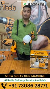 5.9K views · 6.7K reactions | 550W SPRAY GUN MACHINE . All India Delivery Service Available  (Our Contact Number :+91 73036 28771) . @infoahglobal . #powertools #tools #construction #handtools #toolsofthetrade #dewalt #makita #cordlesstools #electrician #contractor #tool #drill #ingcoindia #meenabazaar #gbroaddelhi #machineshop #wallrepair #wallchaser #machine #powertoolsindia | AH Global Solutions | Facebook