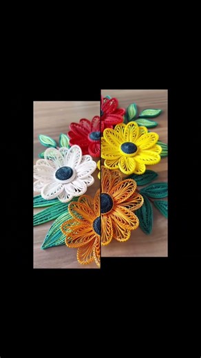Quilled Flowers using Comb #diy #quillingart #art #papercraft #quilling #trending #viral #shorts