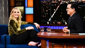 Jennifer Lawrence and Stephen Colbert Kick off Their Shoes