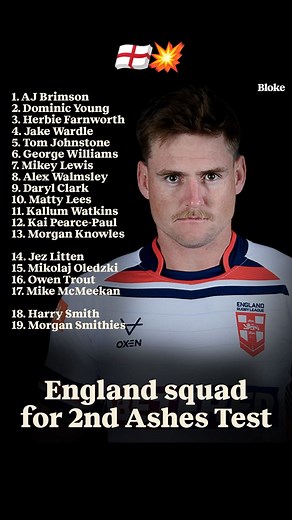 42K views · 154 reactions | England name their team for the second Ashes Test gbeng  Will they level the series? #blokeinabar #rugbyleague #AshesSeries | EG Productions | Facebook