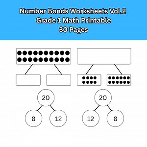 Number Bonds Worksheets: Grade 1 Math, Vol.2 | | 30 Pages | Addition Within 20 - Etsy Canada