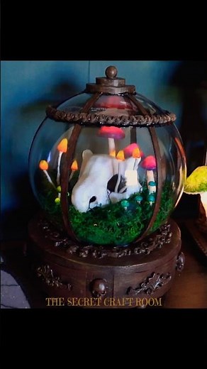 Fantasy mushroom terrarium with skull #diorama #terrarium #diy