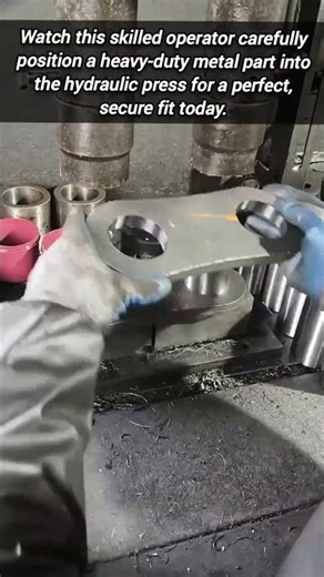 Industrial Hydraulic Press Aligning Heavy Duty Steel Metal Components