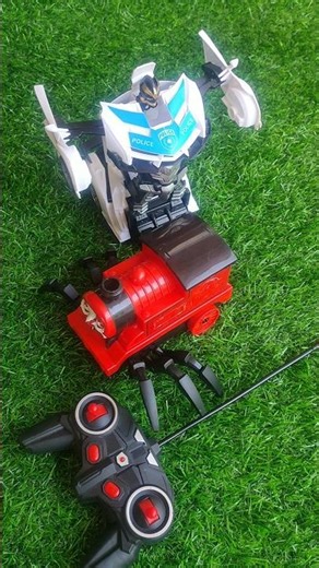 ASMR Unboxing and Testing RC Police Car Robot and Choo Choo Charles Spider Train, Kereta Laba Laba