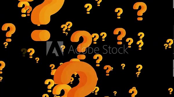 3d question mark symbol animation on black screen background.