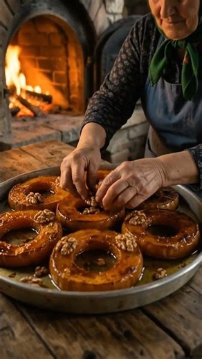 Grandma & Grandpa’s Cozy Turkish Village Pumpkin Dessert 🎃❄️ | #turkishvillage
