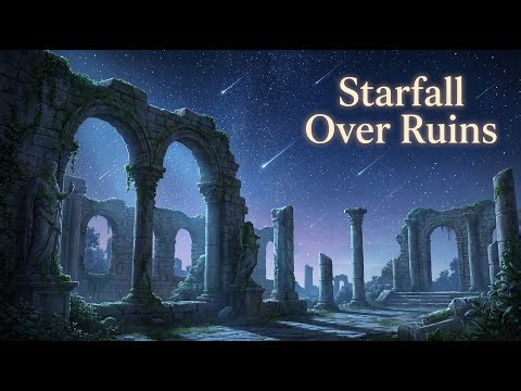 Starfall Over Ancient Ruins | Night Fantasy Ambience for Deep Rest (90 Minutes)