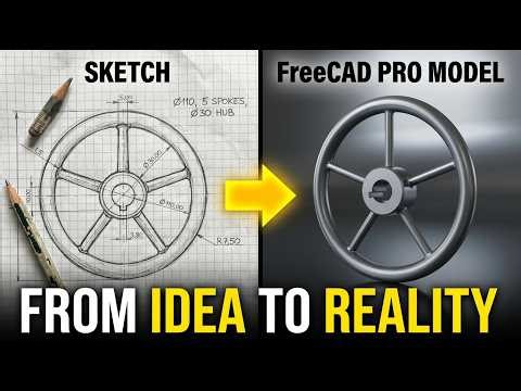 FreeCAD: Handwheel Modeling Using Primitive Geometry (Cylinder & Torus)