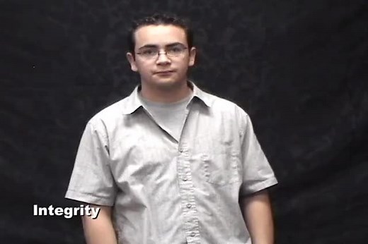 Watch how to sign 'integrity' in American Sign Language.