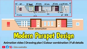 591K views · 6.9K reactions | Modern Parapet Design | Drawing plan | Colour combination | 3d parapet wall design | video n. 1012 #ratanconstruction #mordenparapetwalldesgin #Drawing_plan #parapet_design #parapet_wall_design #front_elevation #3D_parapet_design #colorcombination #tmconstuction #ratanconstruction | Ratan construction | Facebook