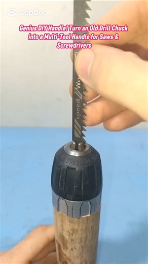 Genius DIY Handle! Turn an Old Drill Chuck into a Multi-Tool Handle for Saws & Screwdrivers #diy
