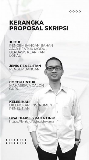 KERANGKA PROPOSAL SKRIPSI PENGEMBANGAN MODUL - akses di: https://lynk.id/ade.adnyana #skripsibisa