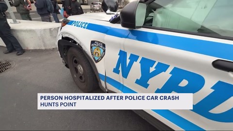 Person hospitalized after police car crash in Hunts Point