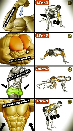 Full upper body workout at home 💪 #shorts #short #tranding #gym #youtubeshorts #homeworkout