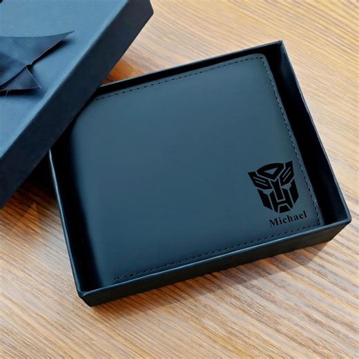 Personalized Premium Leather RFID Wallet, Engraved Transformers Wallet, Birthday Gift for Him, Boyfriend, Brother, Valentine's Day Gift - Etsy UK