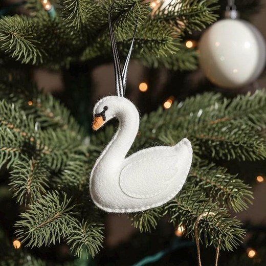 Swan Christmas Felt Ornament Pattern, Felt Sewing PATTERN, 12 Days, Tutorial, Craft, DIY, Doll, Mobile, Bird, Wedding Gift, Baby Shower Gift - Etsy