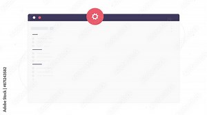 Web page interface. Moving banner with template for website. UI and UX design elements for application and programs. Network technology. Layout tof webpage. Flat animated graphics