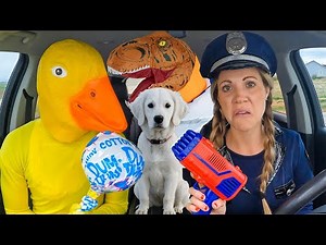Police STEALS Candy From Puppy & Rubber Ducky in Car Ride Chase!