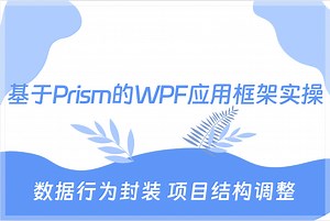 一站式解析 基于Prism的WPF应用框架搭建实操，数据与行为的封装，项目结构的调整，附加组件的功能覆盖（上位机/工控）B0898