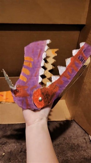 my first dragon puppet not the best made it with my sister #dragonpuppets