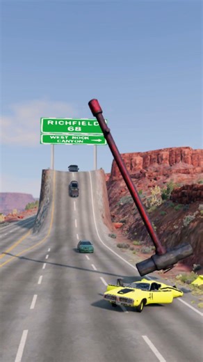 Cars vs Spinning giant hammer #902 #beamngdrive