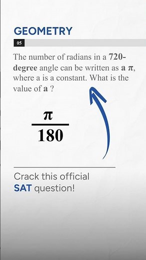 Solve SAT Math Geometry: 720° to Radians in Seconds! #satmath #satprep #shorts