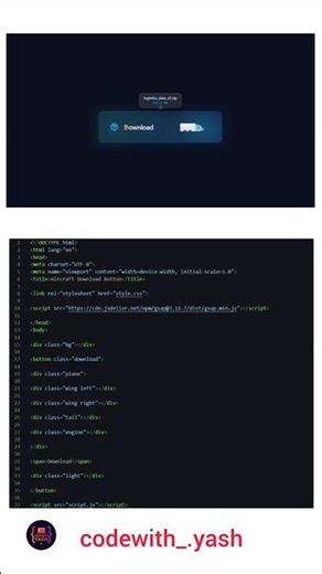 Logistics Download Button Animation 🚚 | HTML CSS JavaScript | Insane UI Design #shorts