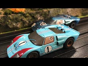 HO Slot Racing Track AFX - Mountain Scenery - Ford GT 40 - Slot Car - 1/64 Model Race Track