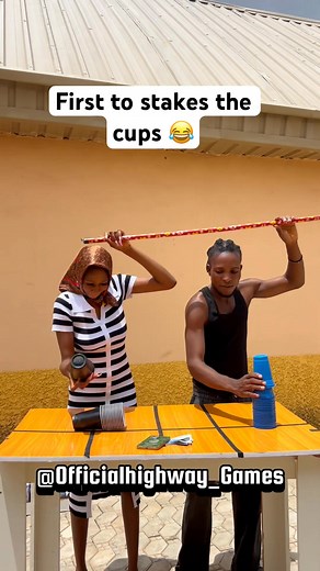 First to stakes the cups 😂 #game #views #ball #fun #cups #shorts | Melanie Tina