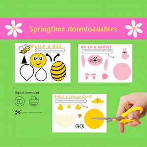 Spring Cut and Paste Art, Fine Motor Skills Activity (PDF Pattern) - Etsy Canada