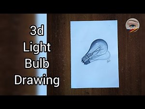 How To Draw A Realistic 3d Light Bulb 💡 | Step By Step For Beginners | ‪@MadhuraTaldevkar‬