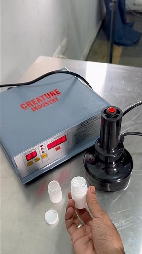 Bottle foil sealing machine | How to seal bottle cap using induction wad sealer | Creature industry